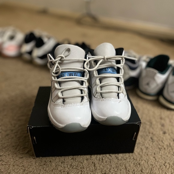 Kids White and Blue Sneakers ( Legend Blue)